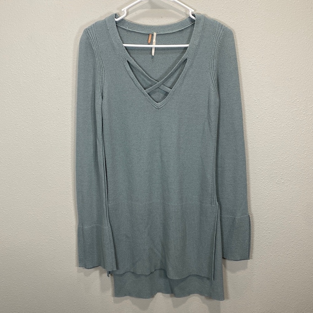 Free people‎ sweater tunic blue gray